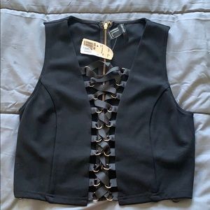 Knit Top/Crop/Sl Black